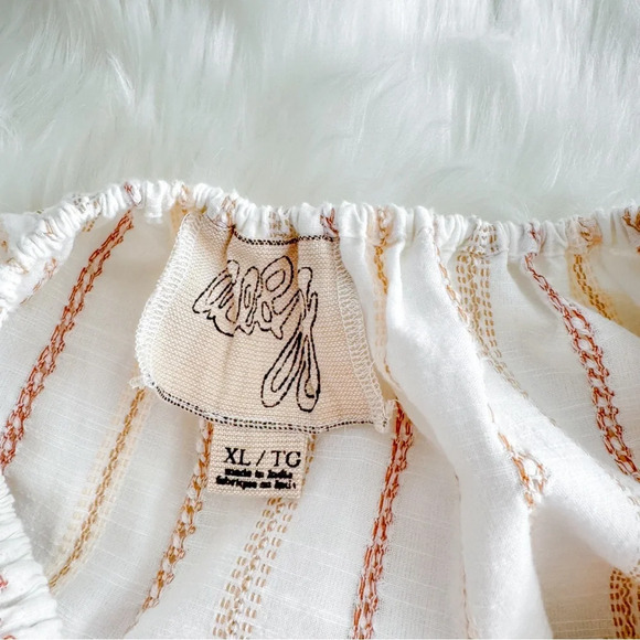 Ace & Jig Quince Maxi Dress In Ambrosia Cream Stripe Striped Off The Shoulder - Picture 8 of 12